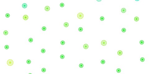 Light Green, Yellow vector background with spots.