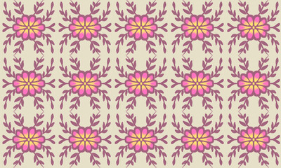 Seamless repeating pattern in Victorian antique style. Simple primitive patterns drawn with crayons and pastels.