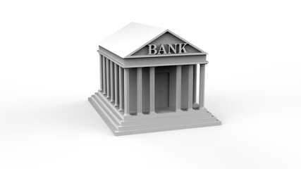 3d render of bank icon isolated on white background	