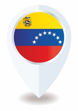 Map markers Flag of Venezuela,  location icon For Multi purpose, Bolivarian Republic of Venezuela, Latin America. 
