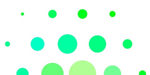 Light Green vector background with spots. Abstract decorative design in gradient style with bubbles. Pattern for websites.
