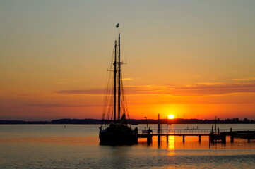 Sonnenuntergang mit Romantik auf der Schlei