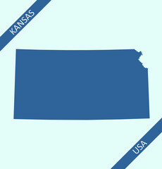Blank map of Kansas USA