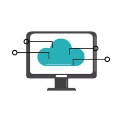 data analysis, computer cloud storage connection business strategy and investment flat icon