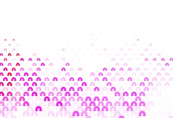 Light Purple, Pink vector template with rainbow signs.