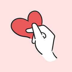Finger heart icon