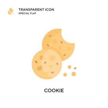 Cookie Vector Icon. Flat Style Illustration. EPS 10 Vector.