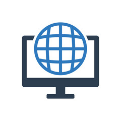 global communication icon, world internet connect icon