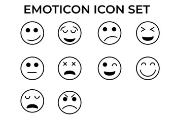 emoticon icon set on white background