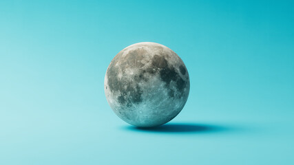 Obraz na płótnie Canvas 3D render of the moon on a bright background.