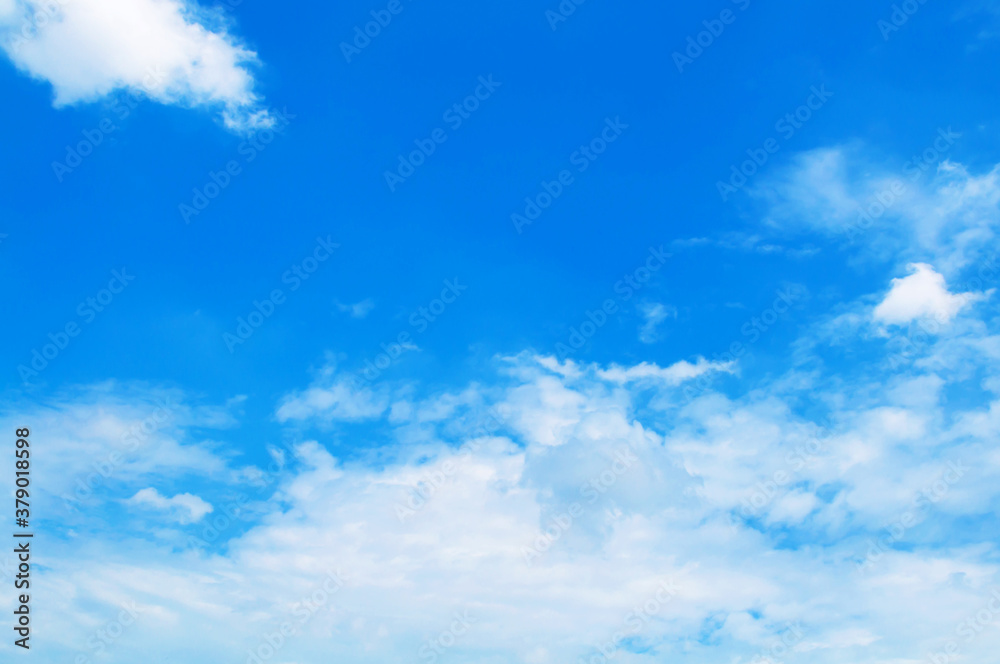 Wall mural blue sky with cloud backdrop. beautiful natural of sky abstract or background.soft image.