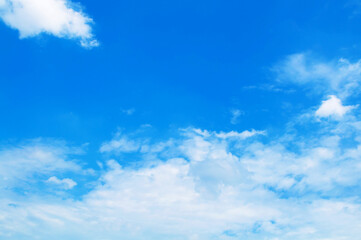 Naklejka na ściany i meble Blue sky with cloud backdrop. Beautiful natural of sky abstract or background.Soft image.
