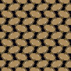 Fototapeta premium Vector seamless pattern texture background with geometric shapes, colored in black, brown, white colors.