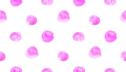 pattern in pink peas painted in watercolor gently on a white background