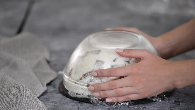 A Step by Step of Making Pancho Cake with Sour Cream, Cherry and Pineapple. Series.