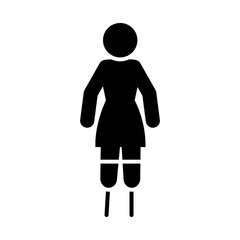 Man With Leg Prosthesis Icon, silhouette style