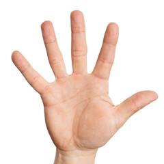 Hand zeigt fünf