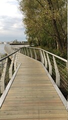 Fototapeta na wymiar wooden bridge over the water