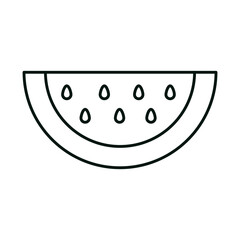 slice watermelon fruit tropical fresh linear icon style