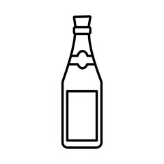 wine bottle icon, line style