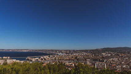Vieux Port in Marseille, France, city view