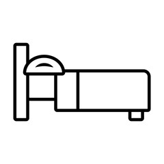 bed icon image, line style