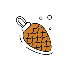 Christmas tree toy icon on white background.