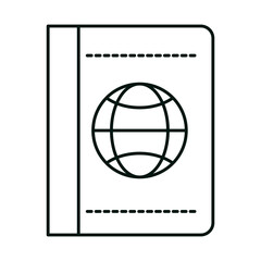 summer vacation travel, passport document id, linear icon style