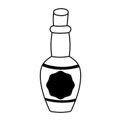 tequila bottle drink liquor isolated icon over white background line style