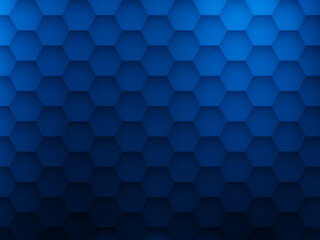 Abstract blue geometric background with hexagons. Vector illustratio