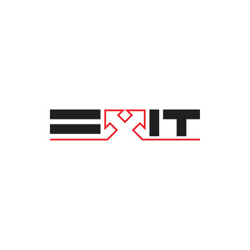 EXIT Direction Arrow Logo Design Vector