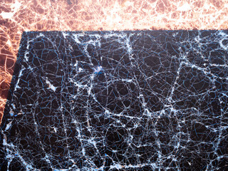 Old blue canvas with cracks