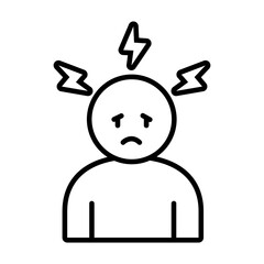 insomnia design, pictogram Man Suffers From Lack Of Sleep, line style