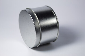 Metal can with white background