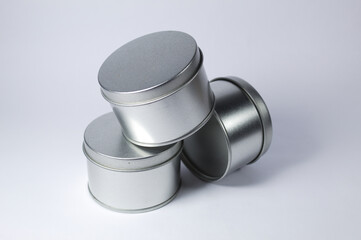 Metal can with white background