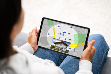 Woman Searching For Real Estate Online