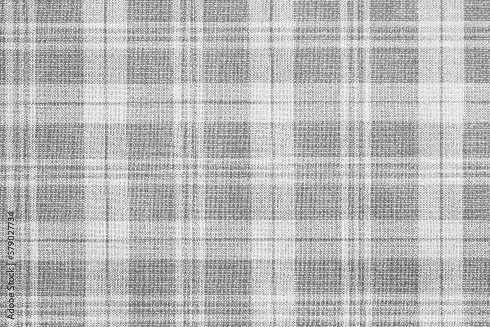 Poster gray material texture checkered light gray textured fabric background close-up