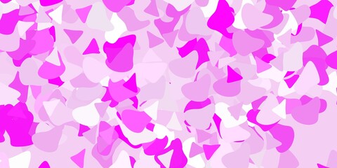 Light purple, pink vector background with random forms.