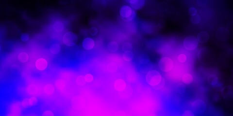 Dark Purple vector texture with disks. Colorful illustration with gradient dots in nature style. Pattern for business ads.