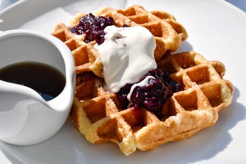 Golden belgian waffles