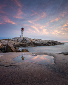 Sunset At Peggys Cove, Nova Scotia