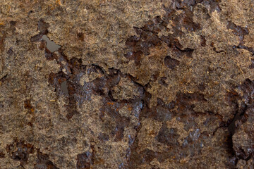 Brown texture of old rough rusty metal background