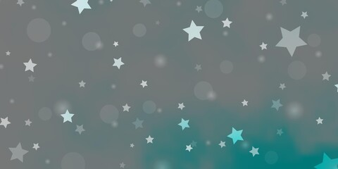 Light BLUE vector template with circles, stars. Illustration with set of colorful abstract spheres, stars. Pattern for trendy fabric, wallpapers.