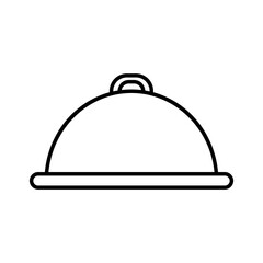 restaurant platter icon, line style
