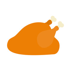roasted turkey icon, flat style