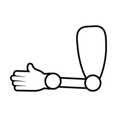 disabilities concept, Prosthetic arm icon, line style