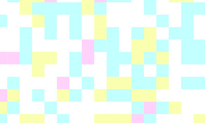Abstract square pixel mosaic colorful background geometric seamless pattern in pastel colors. 8 bit