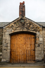 Fototapeta na wymiar Largest Single Hinged Door in the World in Beaumaris, Wales