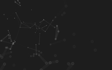 Abstract background. Molecules technology with polygonal shapes, connecting dots and lines. Connection structure. Big data visualization.