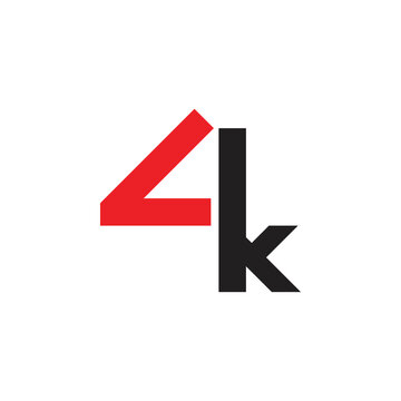 4K symbol logo design vector
